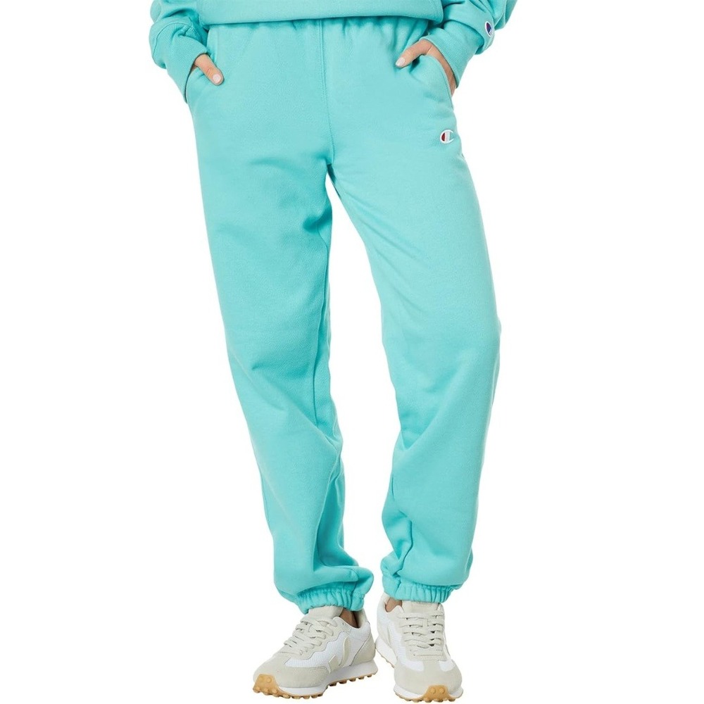 Champion Women's Teal Fleece Drawstring Straight Leg Weave Sweatpants Size M